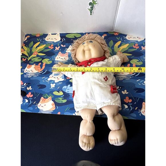 Vintage 1982 Cabbage Patch Kid Doll White Red Sailer Outfit Plush Stuffed - Picture 3 of 12